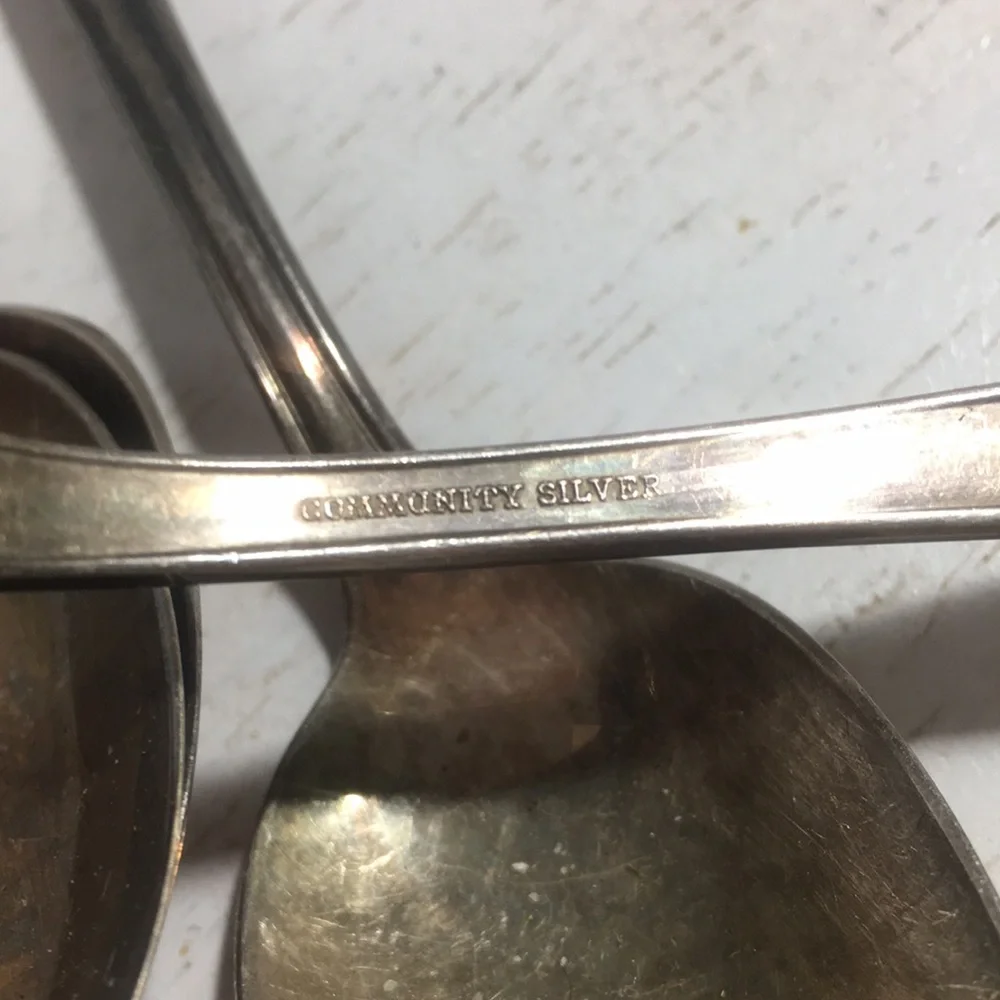 Vintage engraved teaspoons set of 5 with “R”